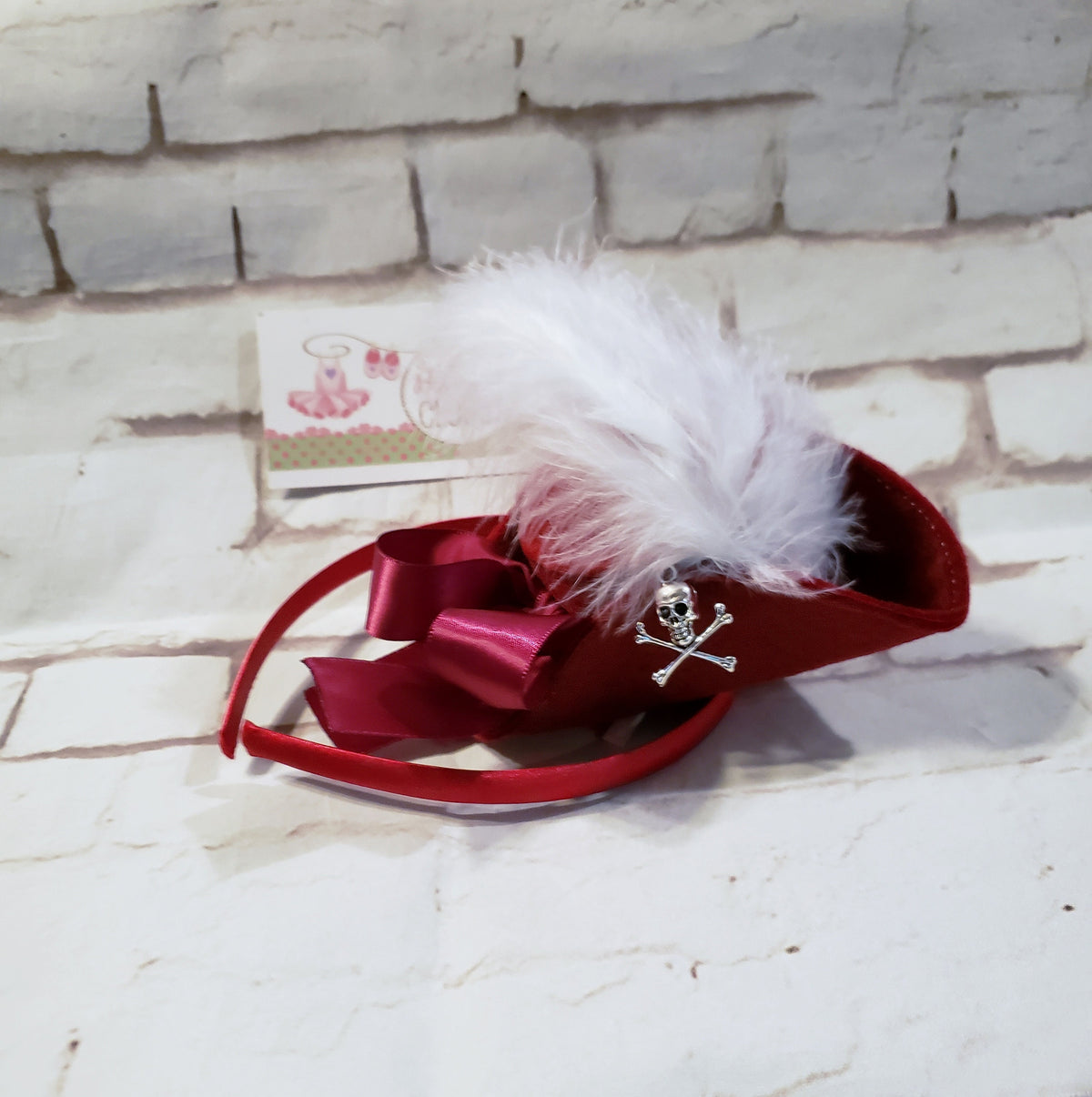 Mini Pirate Tricorne Hat – Skull & Feather Costume Hat for Adults, Kids & Pets, Halloween Headpiece