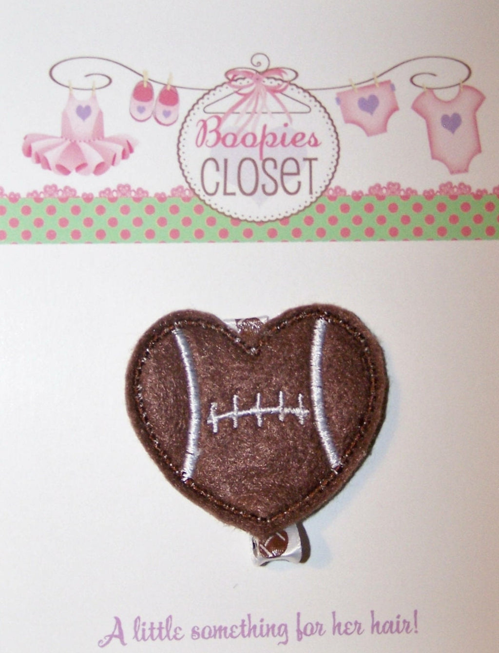 Sports Heart Felt Barrette – Cute Hair Clip for Girls, Athletic Valentine's Day Hair Accessory