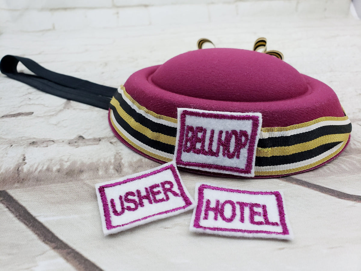 Bell Hop Mini Hat – Hollywood Usher Costume Headpiece for Adults, Kids & Pets, Hotel Bellhop Hat