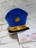 Mini Police Cap – Embroidered Felt Costume Hat for Adults, Kids & Pets, Cop Dress-Up Headpiece