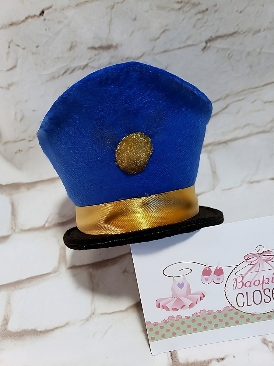 Mini Police Cap – Embroidered Felt Costume Hat for Adults, Kids & Pets, Cop Dress-Up Headpiece