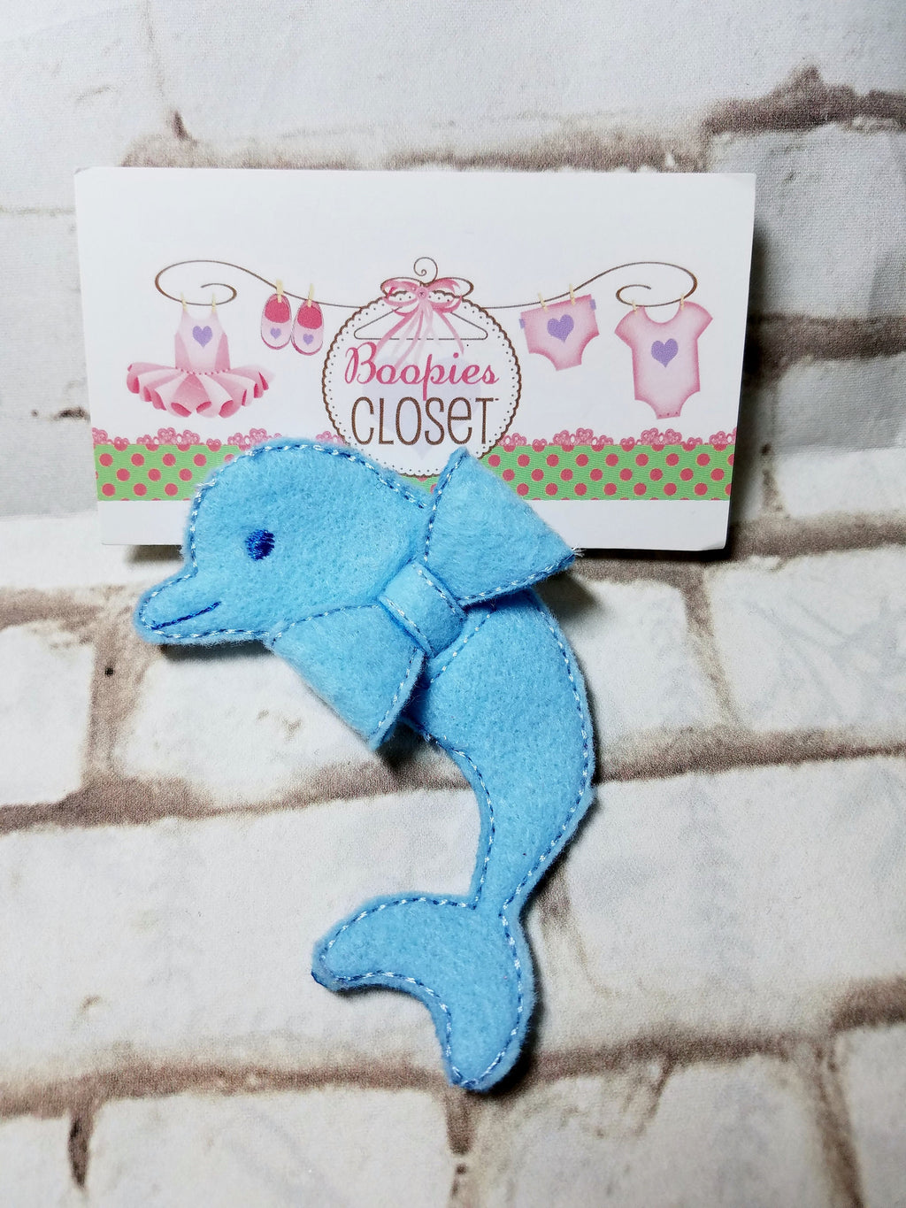 Dolphin & Seahorse 3D Felt Hair Bow – Ocean Animal Barrette or Headband for Girls & Kids