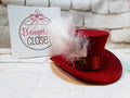 Pirate Captain Mini Tricorne Hat – Burgundy Felt with Feather, Costume Headpiece for Adults & Kids