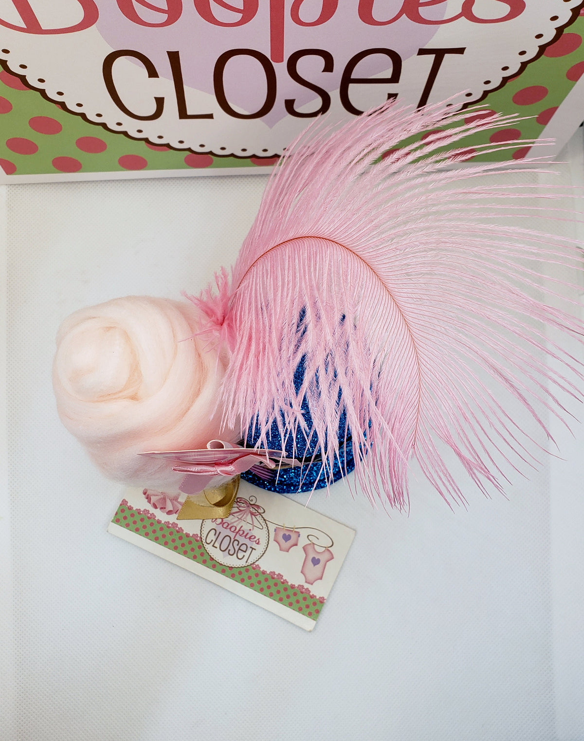 Cotton Candy Mini Top Hat – Circus Party Costume Hat with Lollipop, Sweet Themed Fascinator
