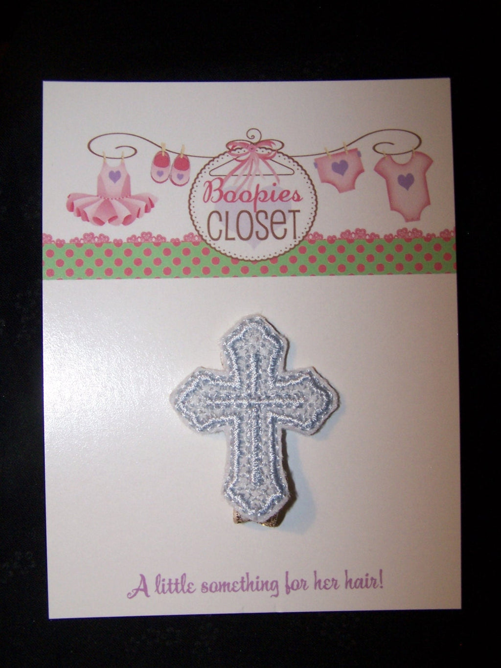 Felt Holy Cross Barrette – Baptism & Christening Hair Clip for Girls, Religious Hair Accessory