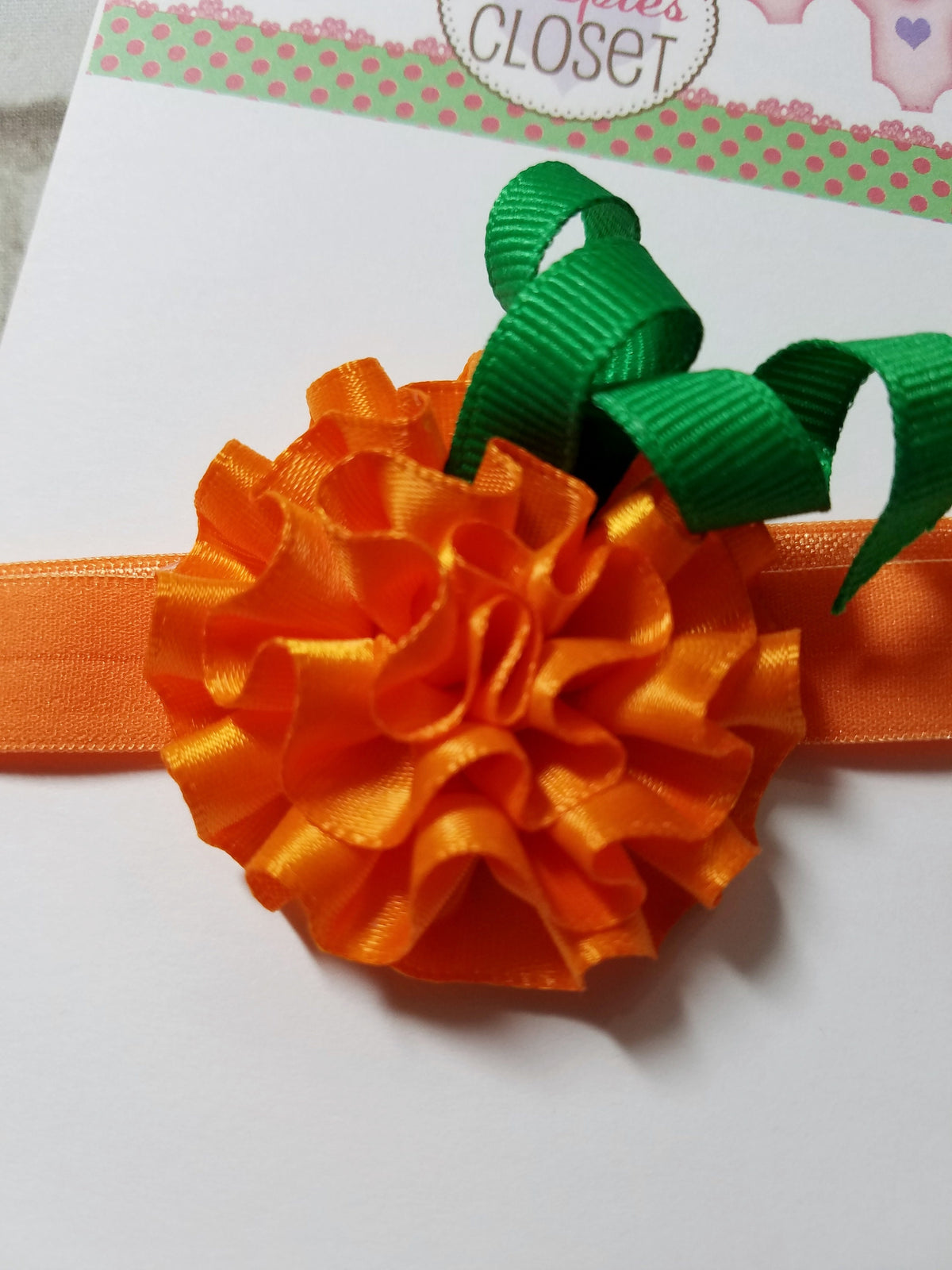 Mini Pumpkin Flower Headband – Fall Baby Headband for Girls & Newborns, Autumn Hair Accessory