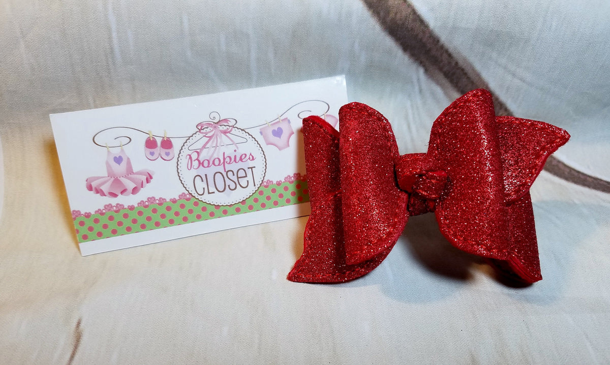 Sparkle Felt 3D Hair Bow – Barrette or Headband for Girls & Kids, Glitter Party Hair Accessory