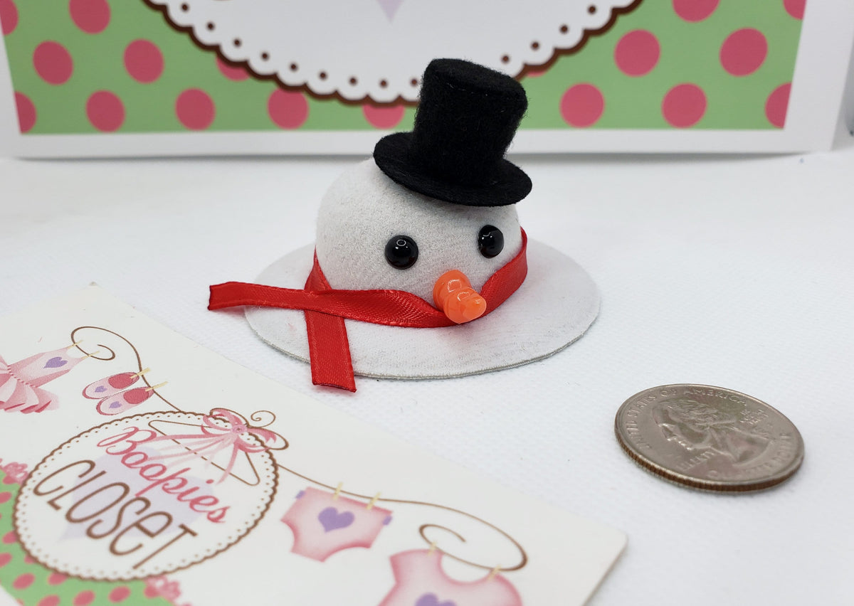 Snowman & Reindeer Mini Hat Barrette – Holiday Winter Hair Clip for Kids & Pets, Christmas Accessory