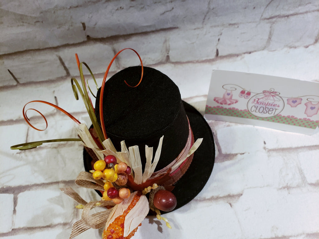 Pilgrim Mini Flat Top Hat – Thanksgiving Costume Hat for Adults, Kids & Pets, Holiday Decor Hat