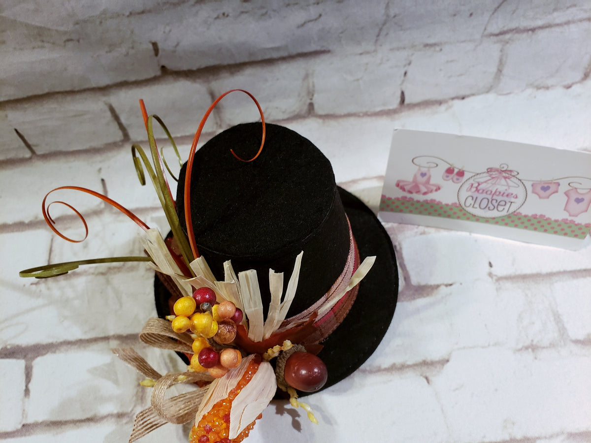 Pilgrim Mini Flat Top Hat – Thanksgiving Costume Hat for Adults, Kids & Pets, Holiday Decor Hat