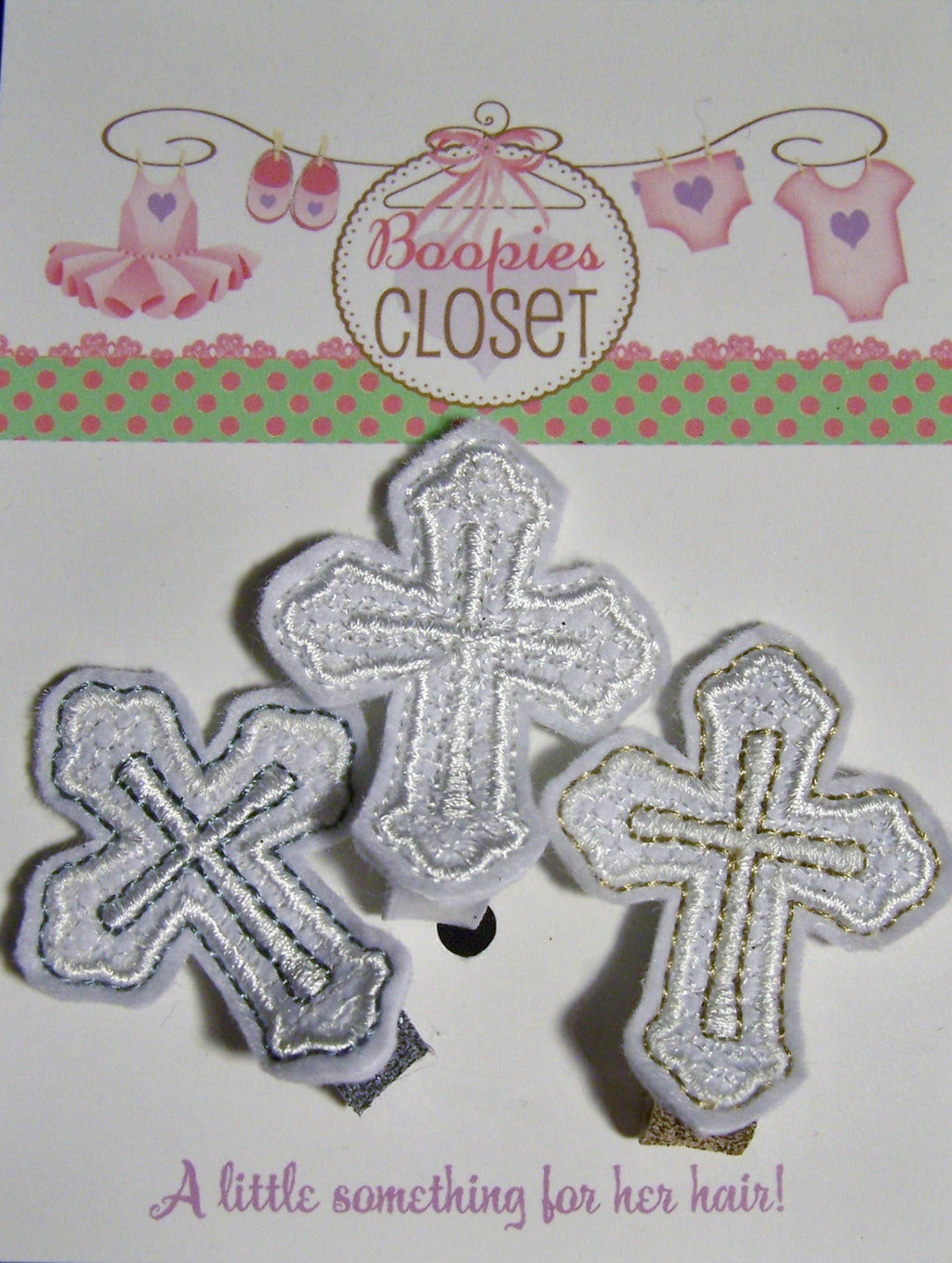 Felt Holy Cross Barrette – Baptism & Christening Hair Clip for Girls, Religious Hair Accessory