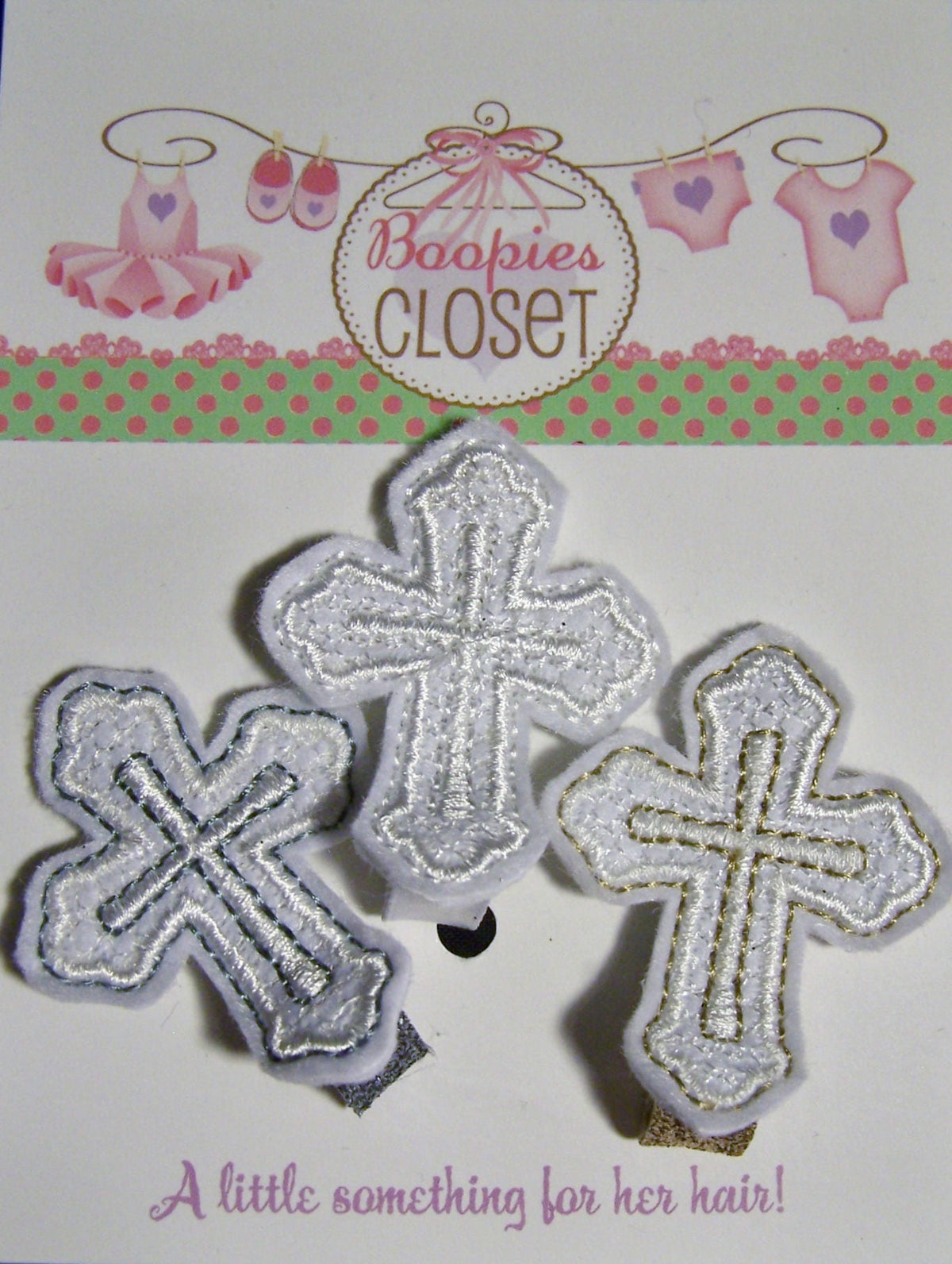Felt Holy Cross Barrette – Baptism & Christening Hair Clip for Girls, Religious Hair Accessory