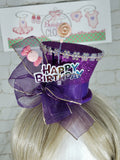 Purple Candy Birthday Sparkle Mini Top Hat – Party Costume Hat for Adults, Kids & Pets