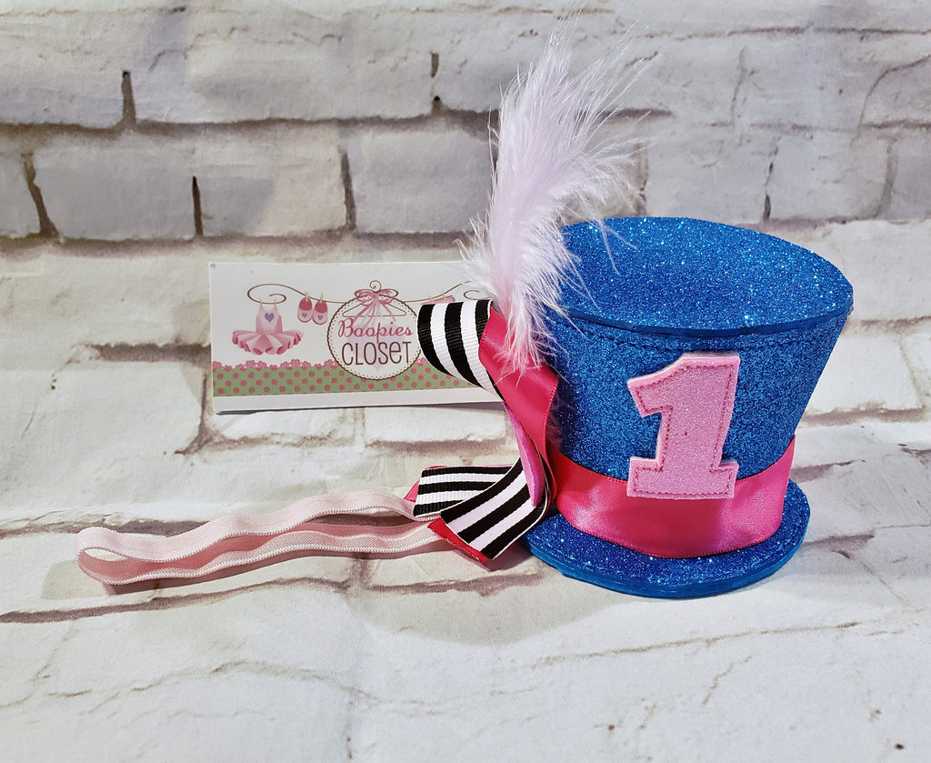Custom Sparkle Mad Hatter Mini Top Hat – Alice in Wonderland Fascinator for Adults & Kids