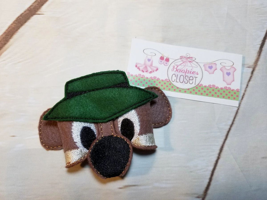 Park Bear 3D Felt Bow – National Park Inspired Barrette or Headband for Kids & Pets