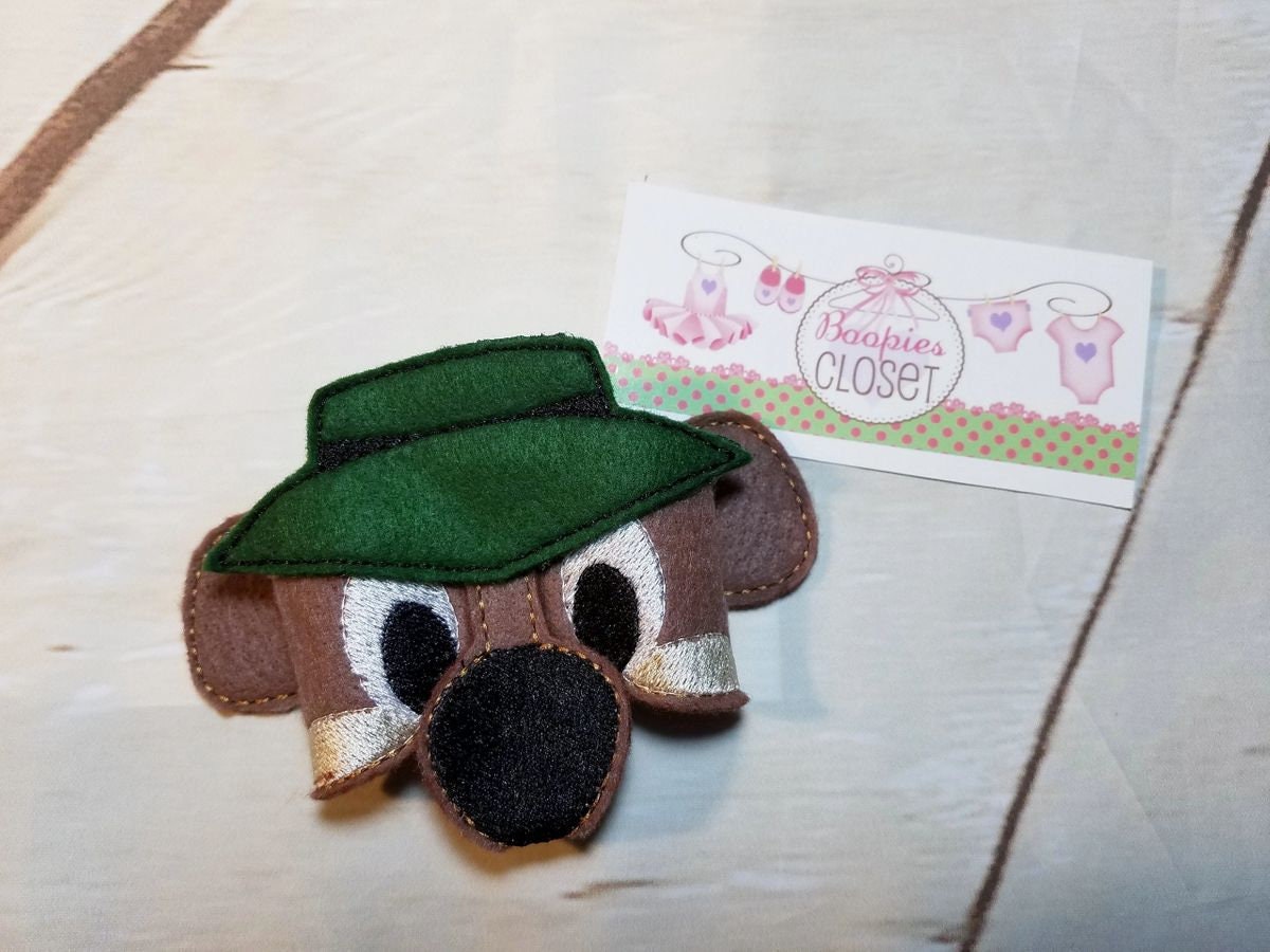 Park Bear 3D Felt Bow – National Park Inspired Barrette or Headband for Kids & Pets