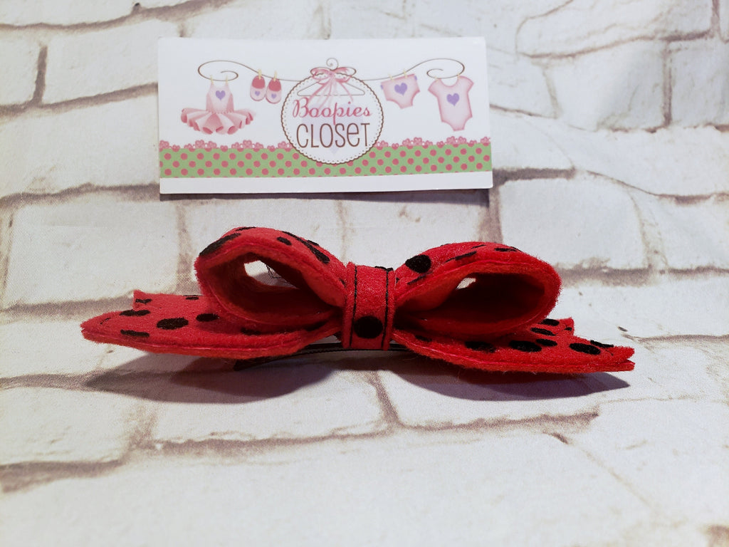 3D Felt Pinch Bow Barrette or Headband – Handcrafted Hair Bow for Girls, Kids Hair Accessory