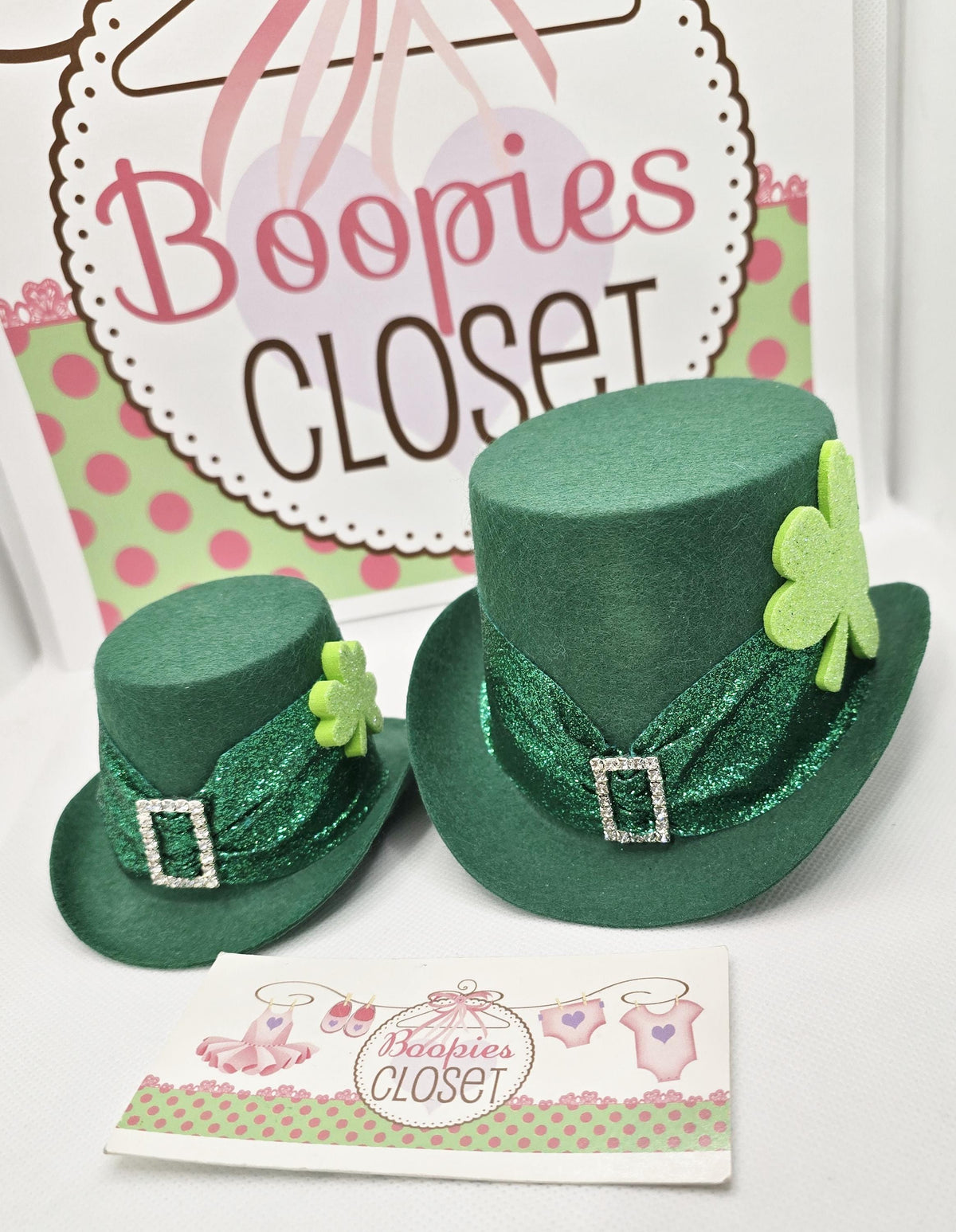St. Patrick's Day Mini Top Hat – Leprechaun Buckle & Clover Accent Costume Hat for Adults & Kids