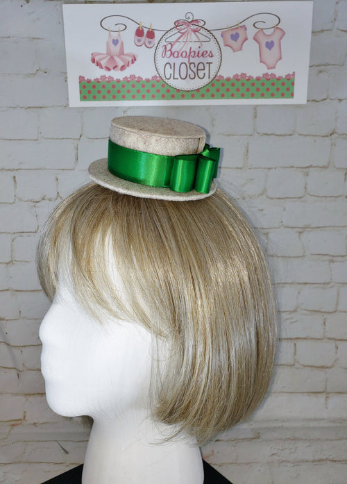 Barbershop Quartet Mini Skimmer Hat – Felt Hat with Ribbon for Adults, Kids & Pets, Vintage Costume