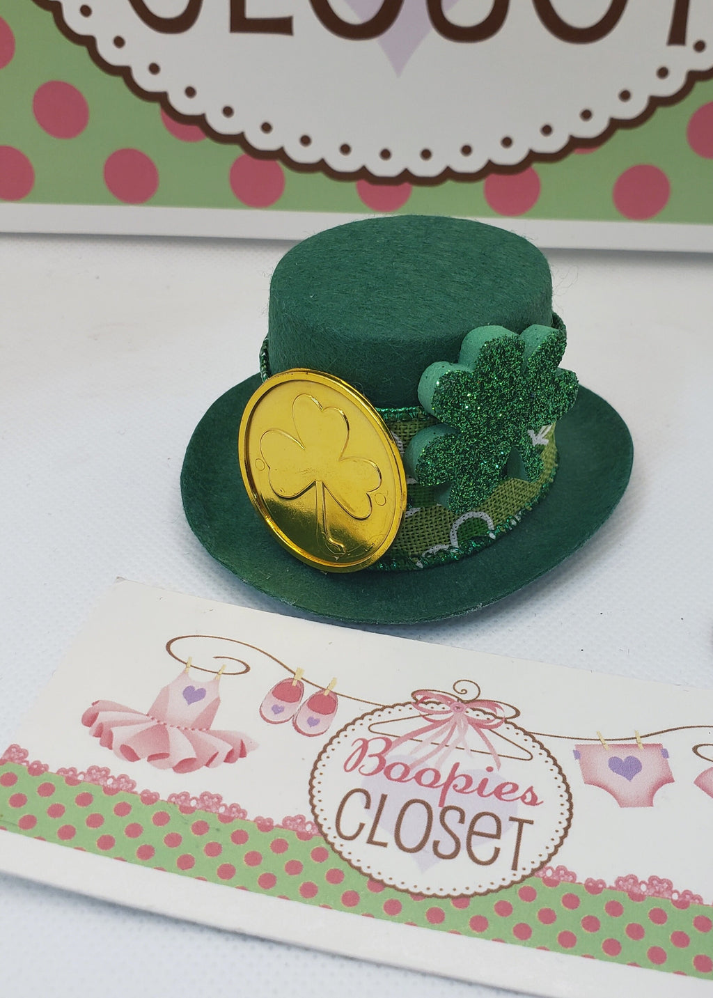 St. Patrick's Day Leprechaun Mini Top Hat – Green Shamrock Costume Hat for Adults, Kids & Pets