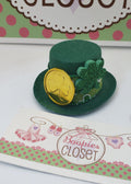 St. Patrick's Day Leprechaun Mini Top Hat – Green Shamrock Costume Hat for Adults, Kids & Pets