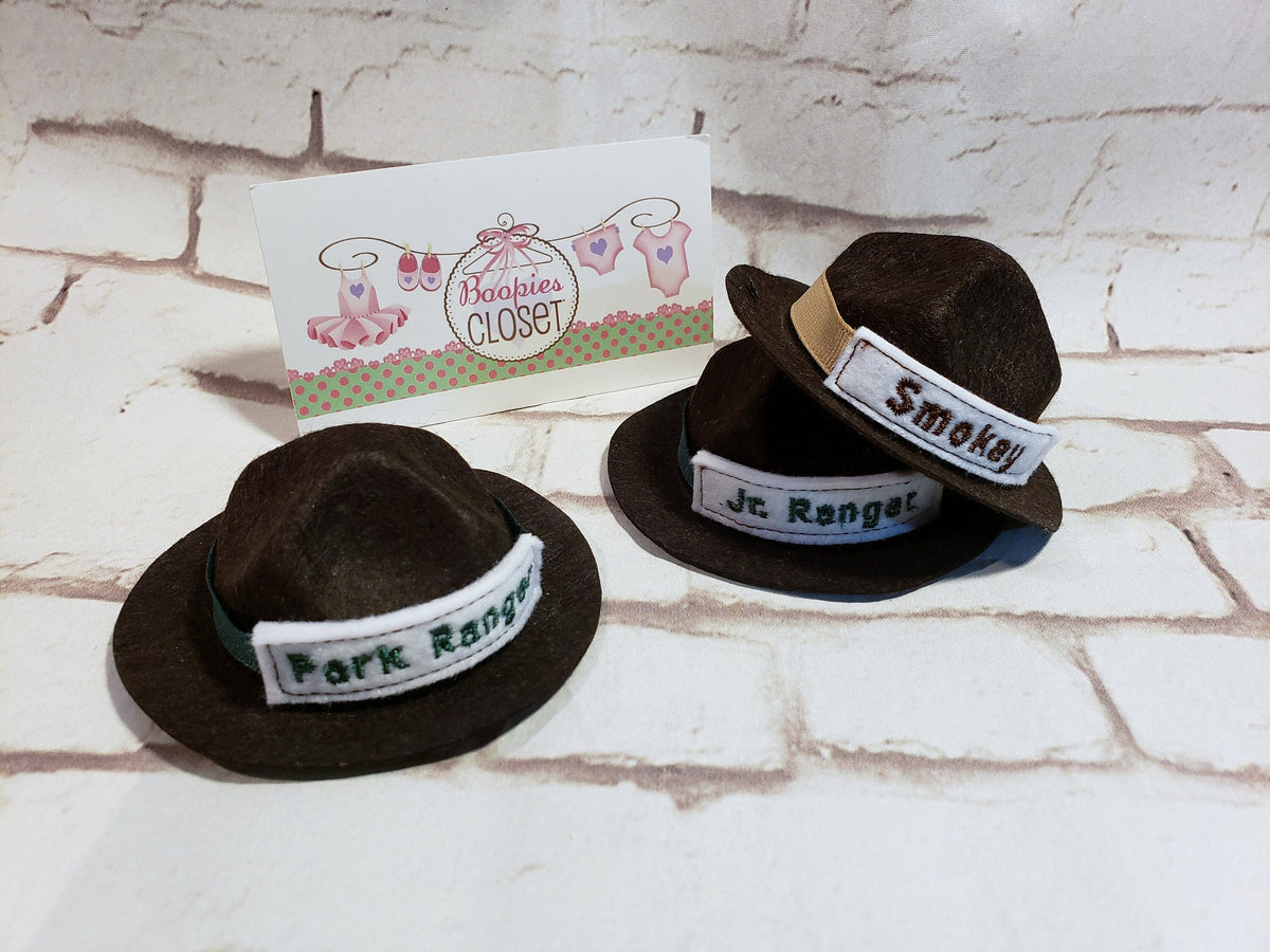 Park Ranger Mini Hat – Embroidered Costume Headpiece for Adults, Kids & Pets, Ranger Dress-Up