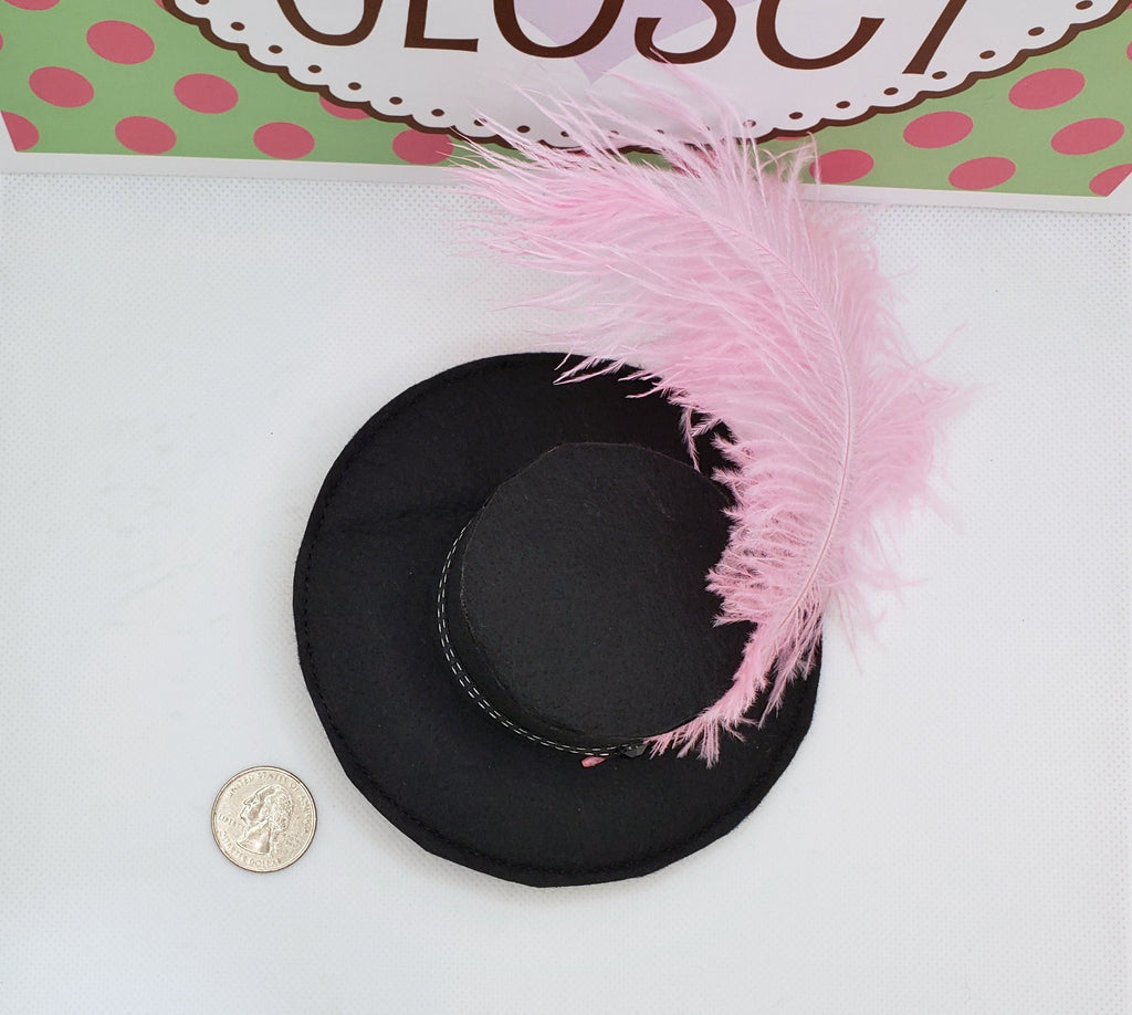 Cavalier Mini Hat with Pink Plume – Renaissance Costume Hat for Adults, Kids & Pets, Musketeer Headpiece