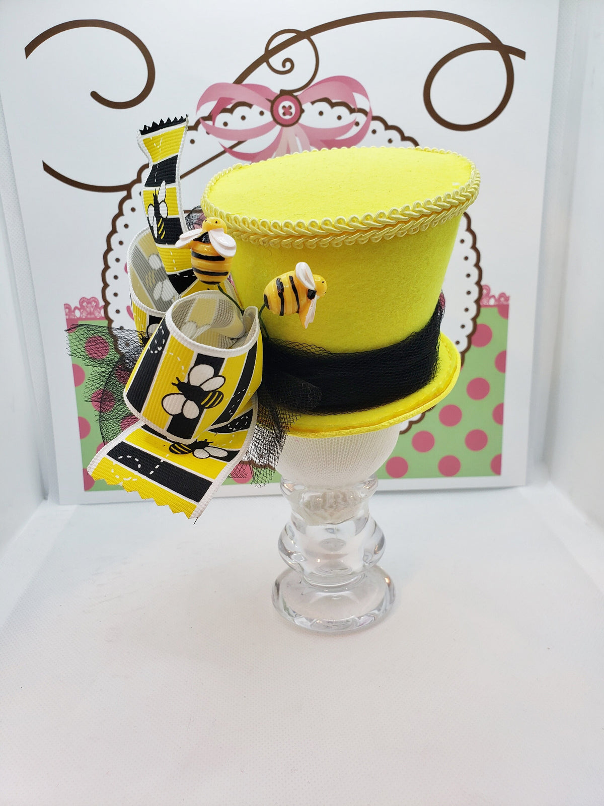 Bee Flared Mini Top Hat – Honey Bee Derby Hat for Adults, Kids & Pets, Bumble Bee Costume Fascinator
