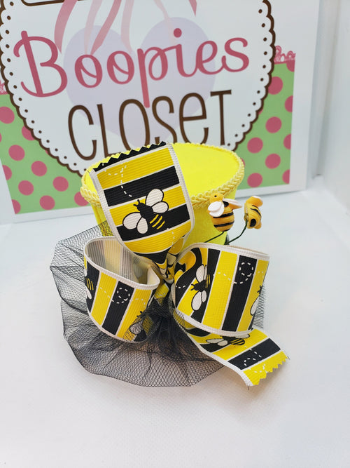 Bee Flared Mini Top Hat – Honey Bee Derby Hat for Adults, Kids & Pets, Bumble Bee Costume Fascinator