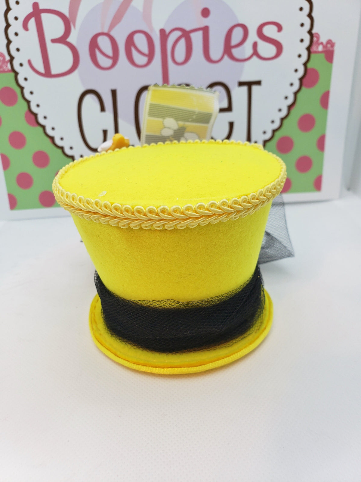 Bee Flared Mini Top Hat – Honey Bee Derby Hat for Adults, Kids & Pets, Bumble Bee Costume Fascinator
