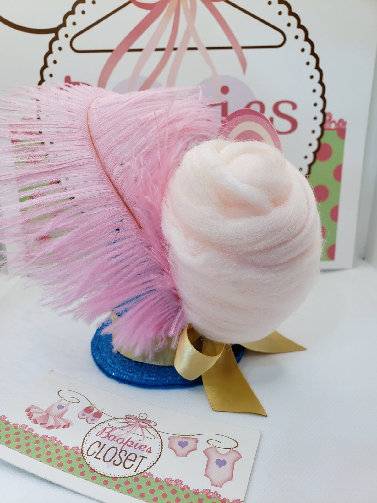 Cotton Candy Mini Top Hat – Circus Party Costume Hat with Lollipop, Sweet Themed Fascinator