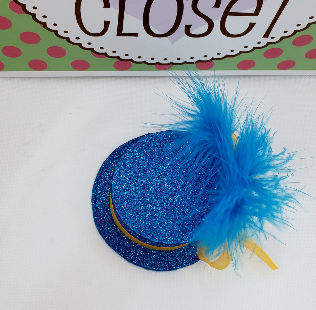 Sparkle Feathered Mini Top Hat – Derby Fascinator for Women, Adults & Kids, Costume Party Hat