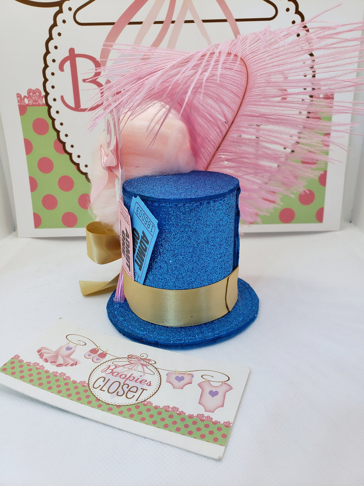 Cotton Candy Mini Top Hat – Circus Party Costume Hat with Lollipop, Sweet Themed Fascinator