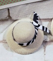 Safari Mini Hat Barrette – 2" Leopard or Zebra Ribbon Hair Clip for Adults, Kids & Pets