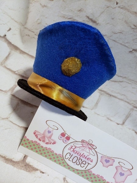 Mini Police Cap – Embroidered Felt Costume Hat for Adults, Kids & Pets, Cop Dress-Up Headpiece