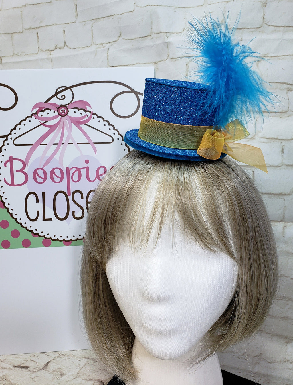 Sparkle Feathered Mini Top Hat – Derby Fascinator for Women, Adults & Kids, Costume Party Hat