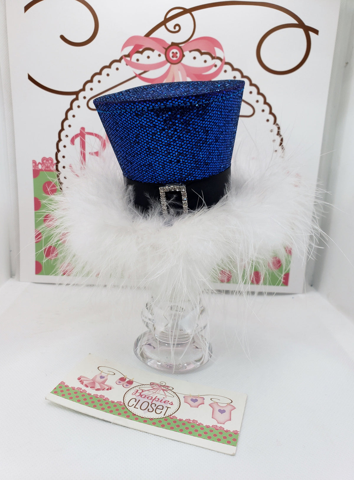 Sparkle Elf Mini Top Hat – Holiday Marabou Fur Headband for Adults, Kids & Pets, Christmas Hat