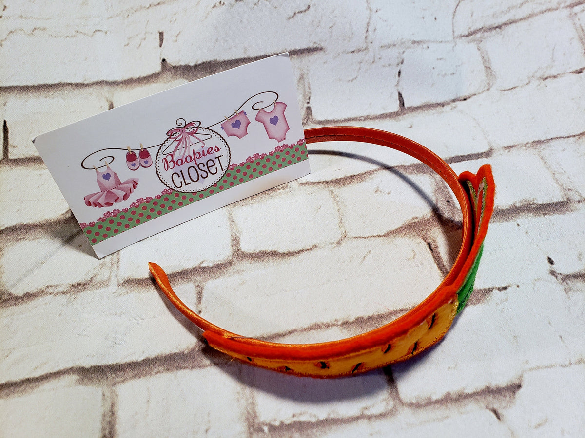 Embroidered Carrot Headband – Easter Bunny Hair Accessory for Kids & Pets, Spring Holiday Headband