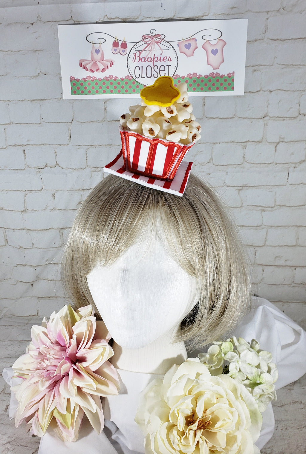 Popcorn Box Mini Top Hat – Circus & Movie Theme Novelty Fascinator for Adults & Kids