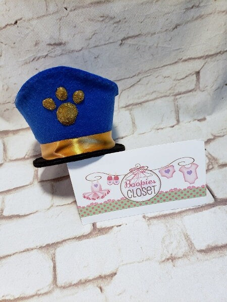 Mini Police Cap – Embroidered Felt Costume Hat for Adults, Kids & Pets, Cop Dress-Up Headpiece