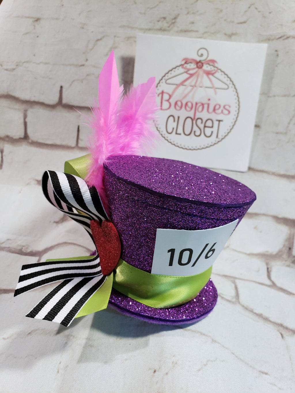 Custom Sparkle Mad Hatter Mini Top Hat – Alice in Wonderland Fascinator for Adults & Kids