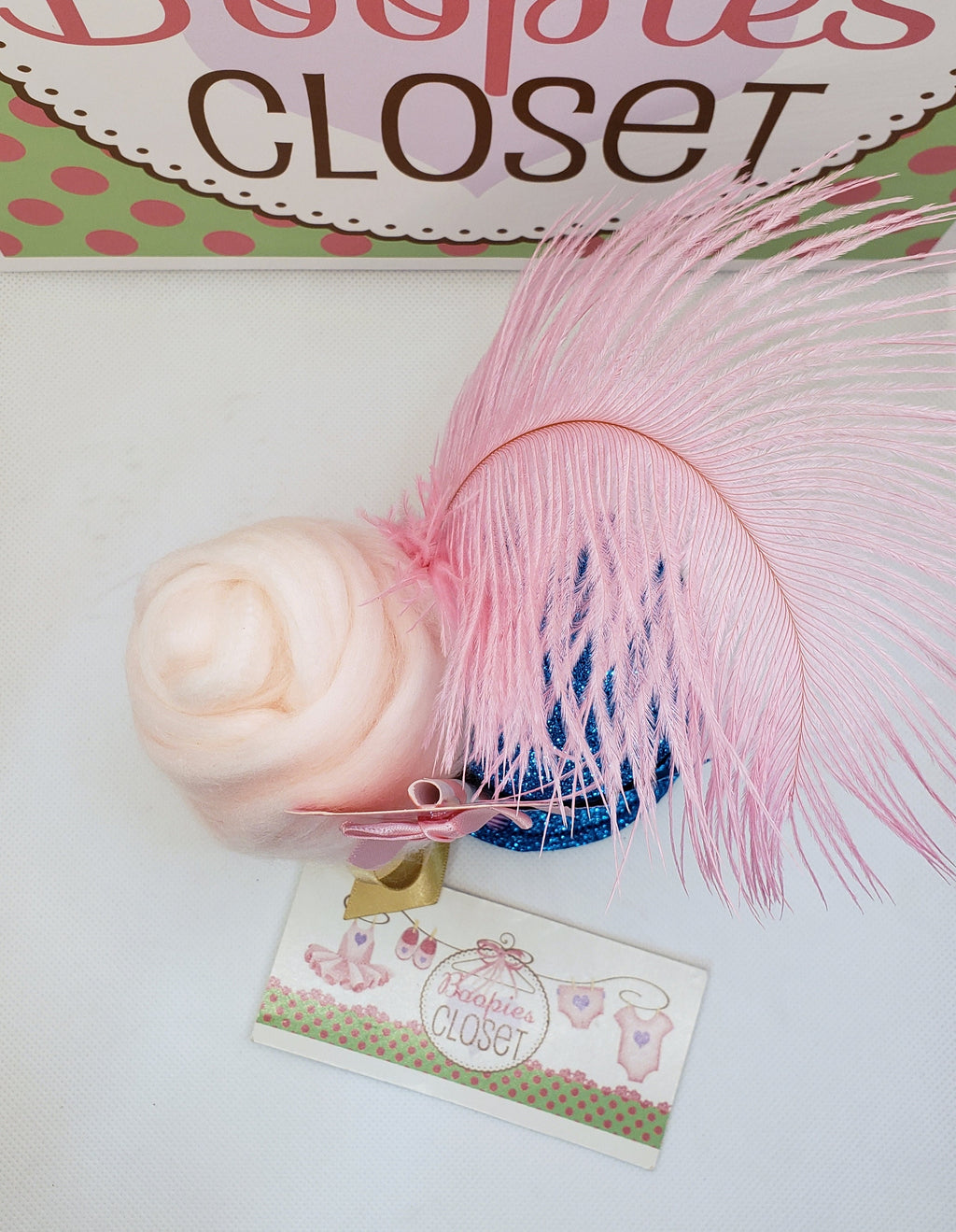 Cotton Candy Mini Top Hat – Circus Party Costume Hat with Lollipop, Sweet Themed Fascinator