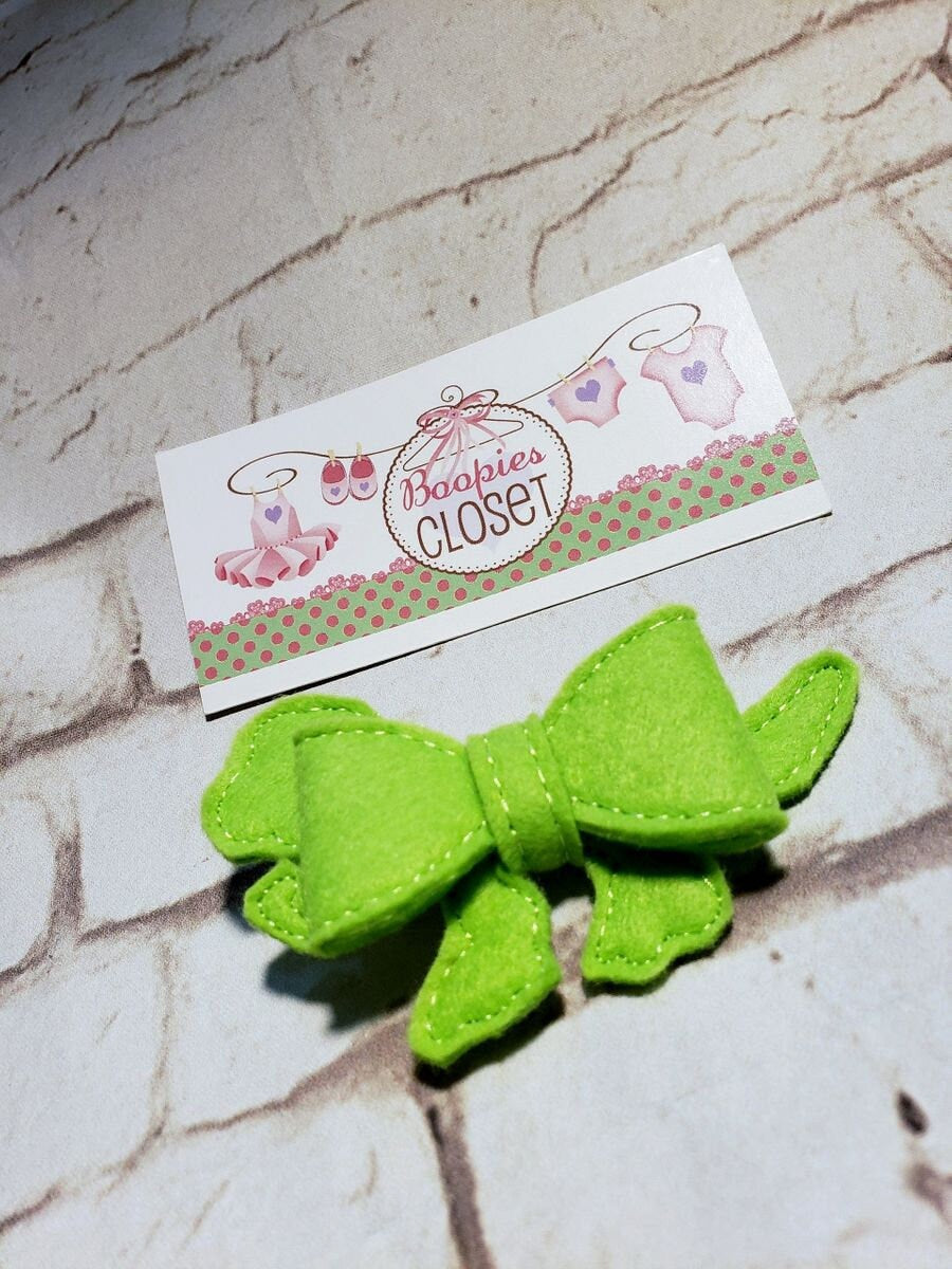 Dinosaur 3D Embroidered Felt Bow – Dino Hair Clip or Pet Bowtie for Kids & Babies, Prehistoric Accessory