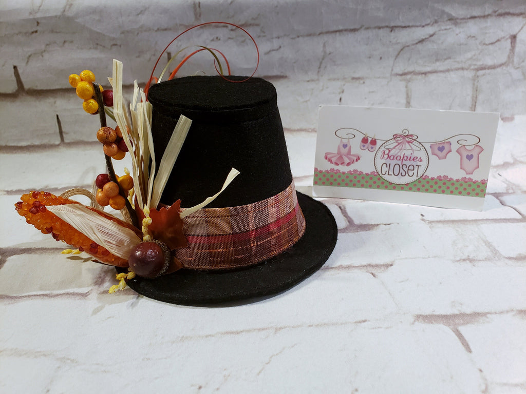 Pilgrim Mini Flat Top Hat – Thanksgiving Costume Hat for Adults, Kids & Pets, Holiday Decor Hat