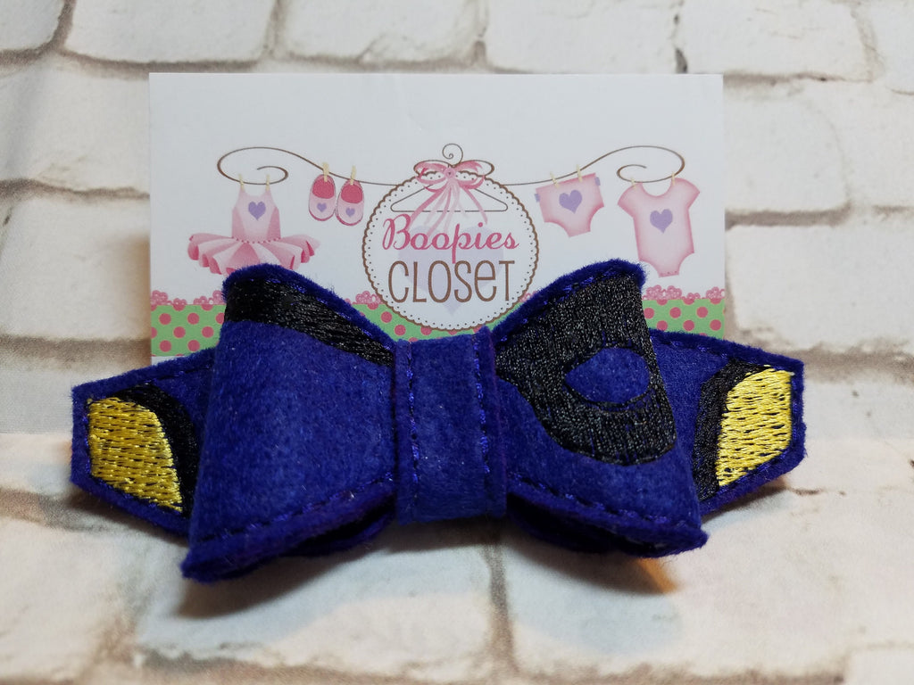 Blue Tang Fish 3D Embroidered Felt Bow – Ocean Animal Headband or Hair Clip for Girls & Kids
