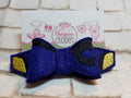 Blue Tang Fish 3D Embroidered Felt Bow – Ocean Animal Headband or Hair Clip for Girls & Kids