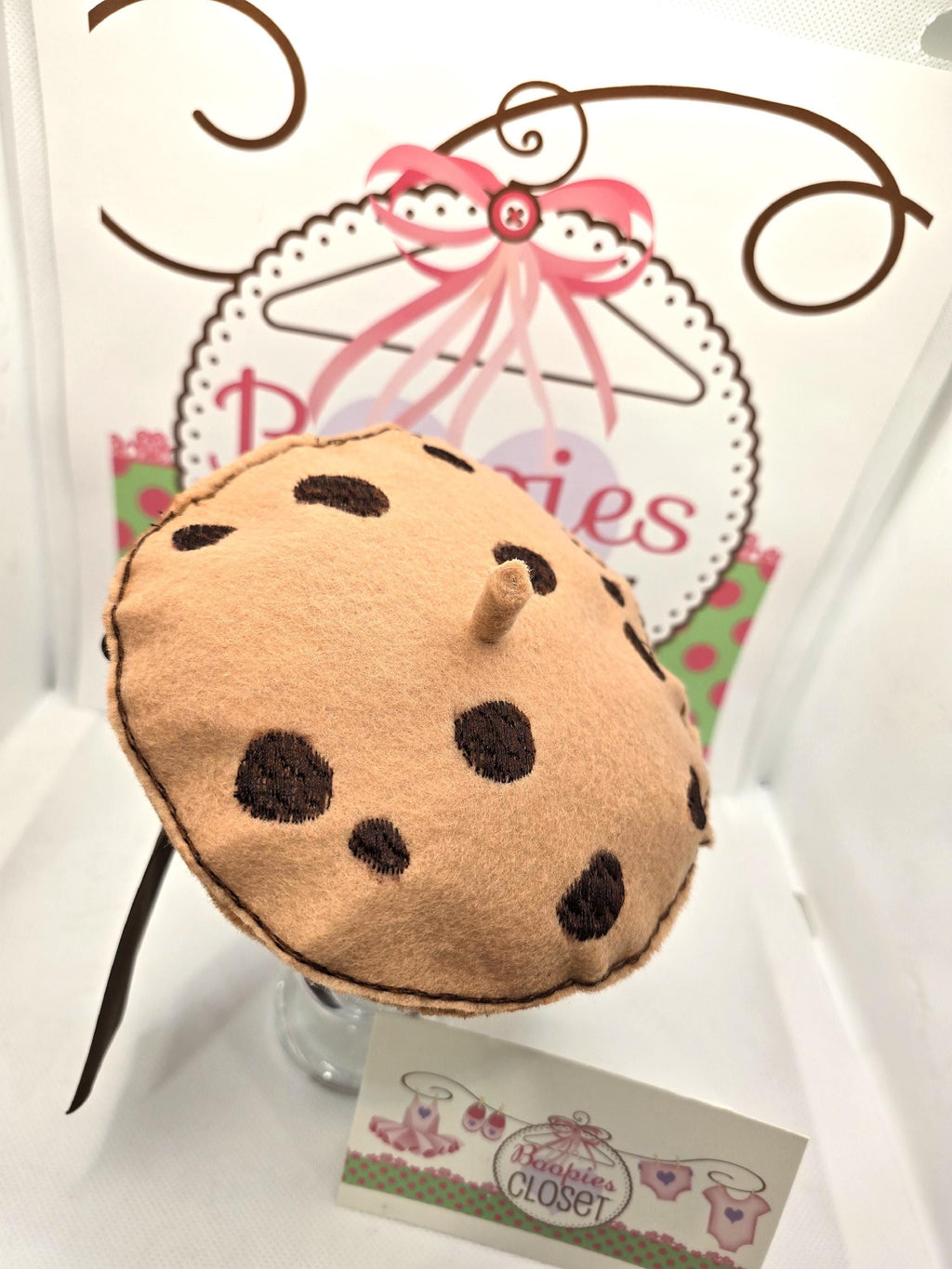 Chocolate Chip Cookie Beret Fascinator – Food Themed Mini Hat for Adults, Kids & Pets, Novelty Headpiece