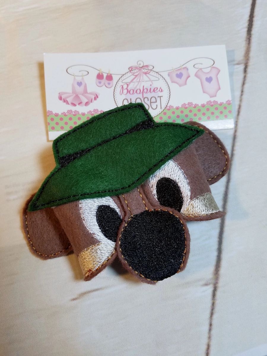 Park Bear 3D Felt Bow – National Park Inspired Barrette or Headband for Kids & Pets
