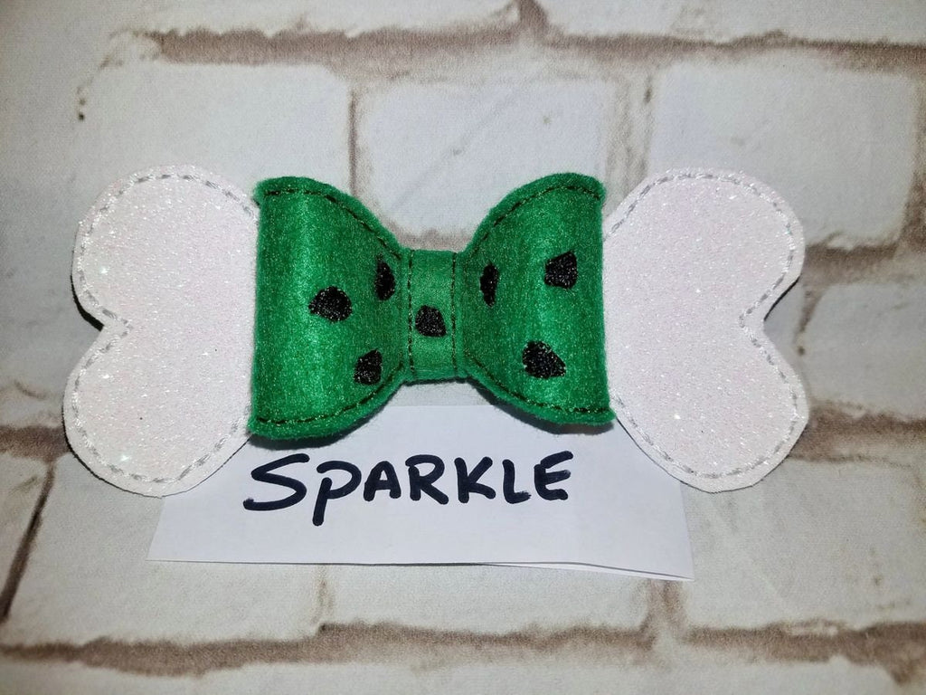 Stone Age Bone 3D Embroidered Bow – Prehistoric Costume Headband for Kids & Pets