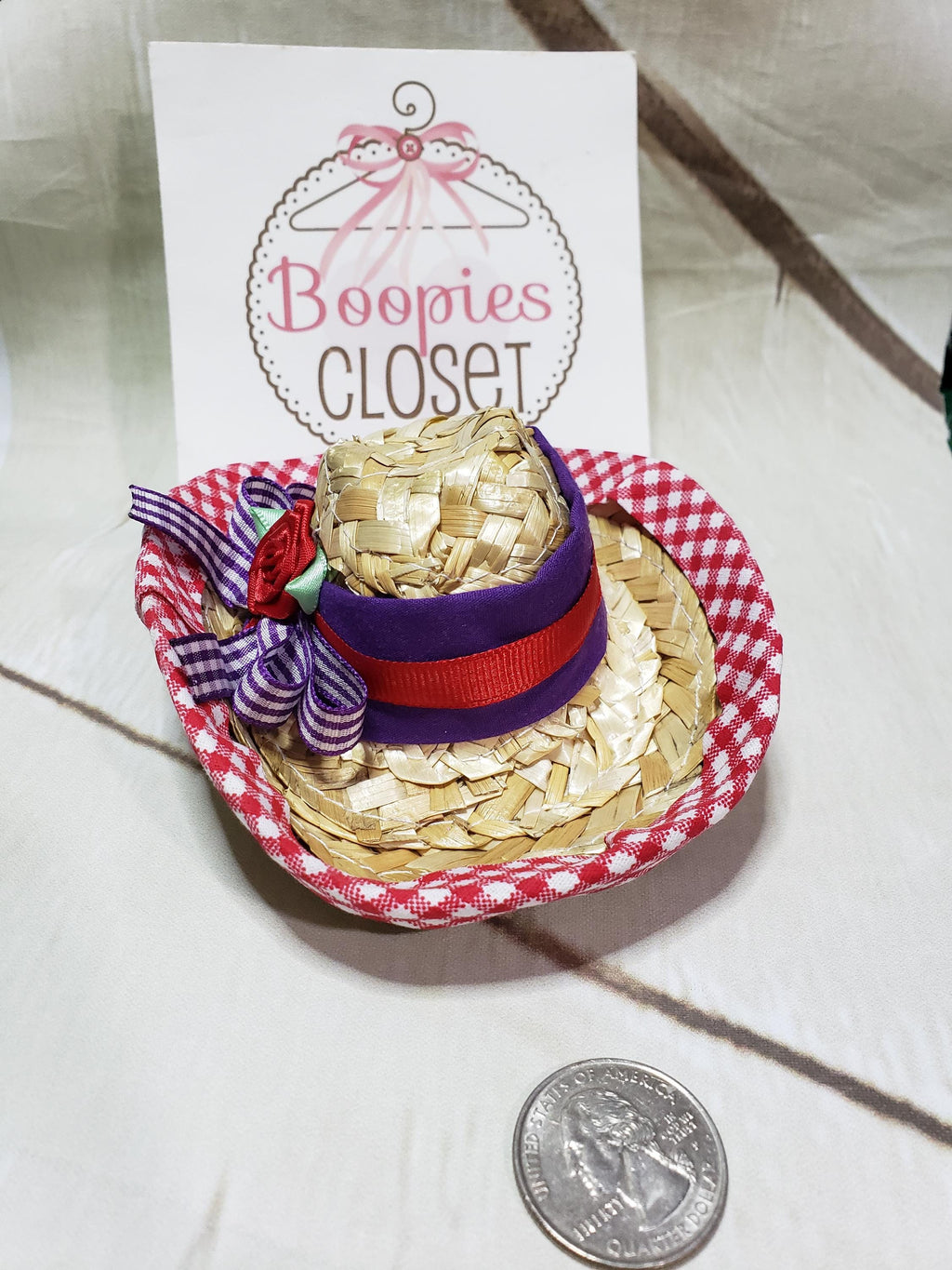 Straw Mini Cowboy Hat – Red Hat Society Western Costume Hat for Women, Cowgirl Headpiece